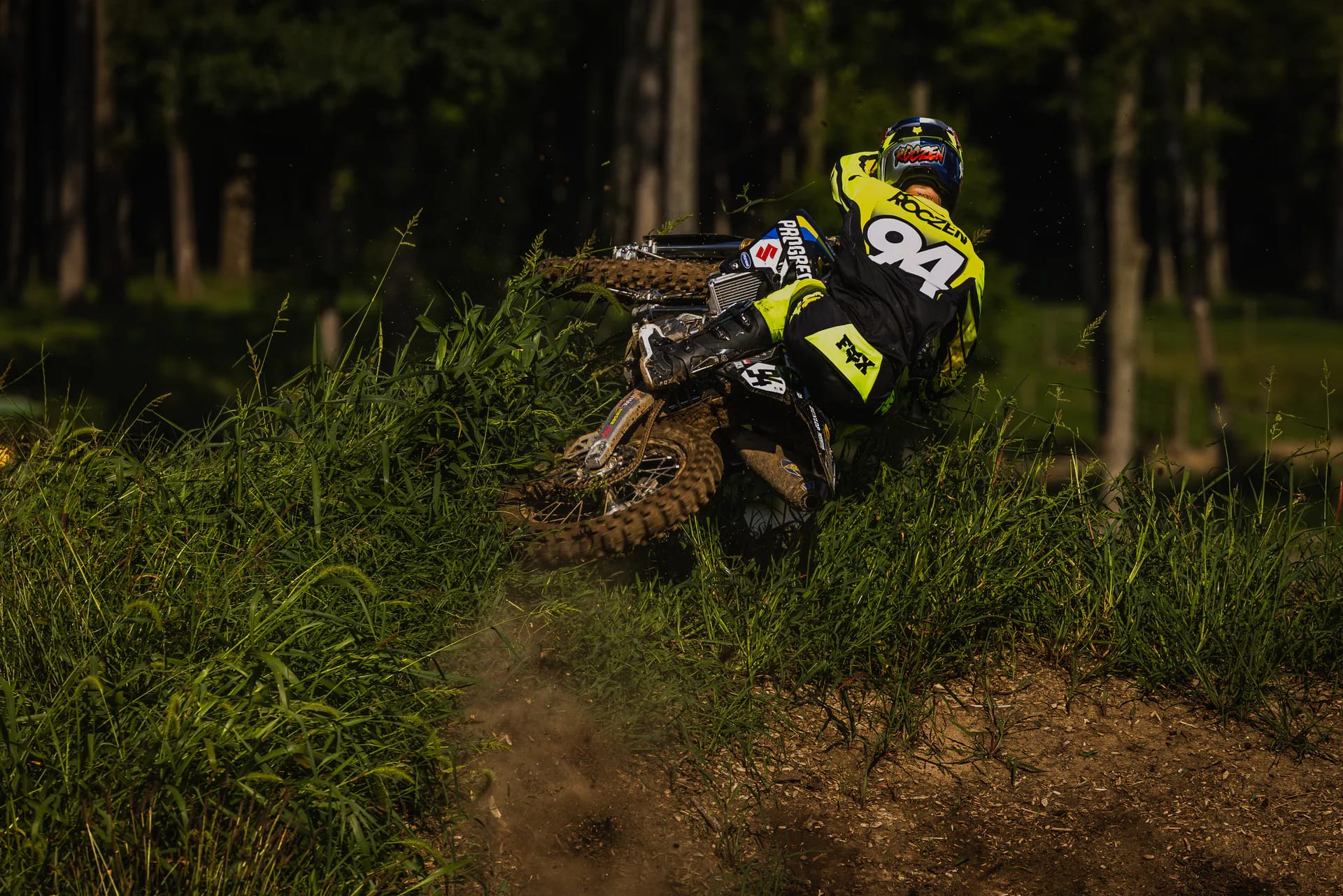 Motocross riders on track