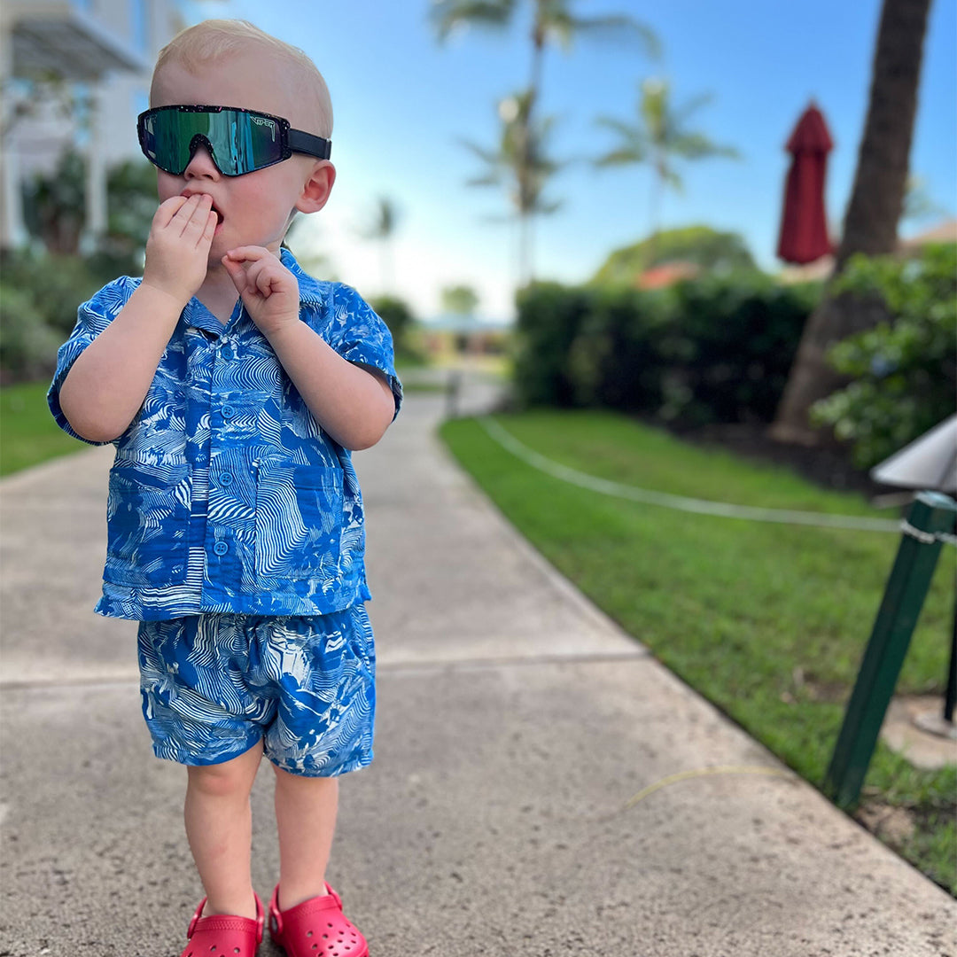 / Blue | Baby wearing The Midnight Baby Vipes from Pit Viper Sunglasses