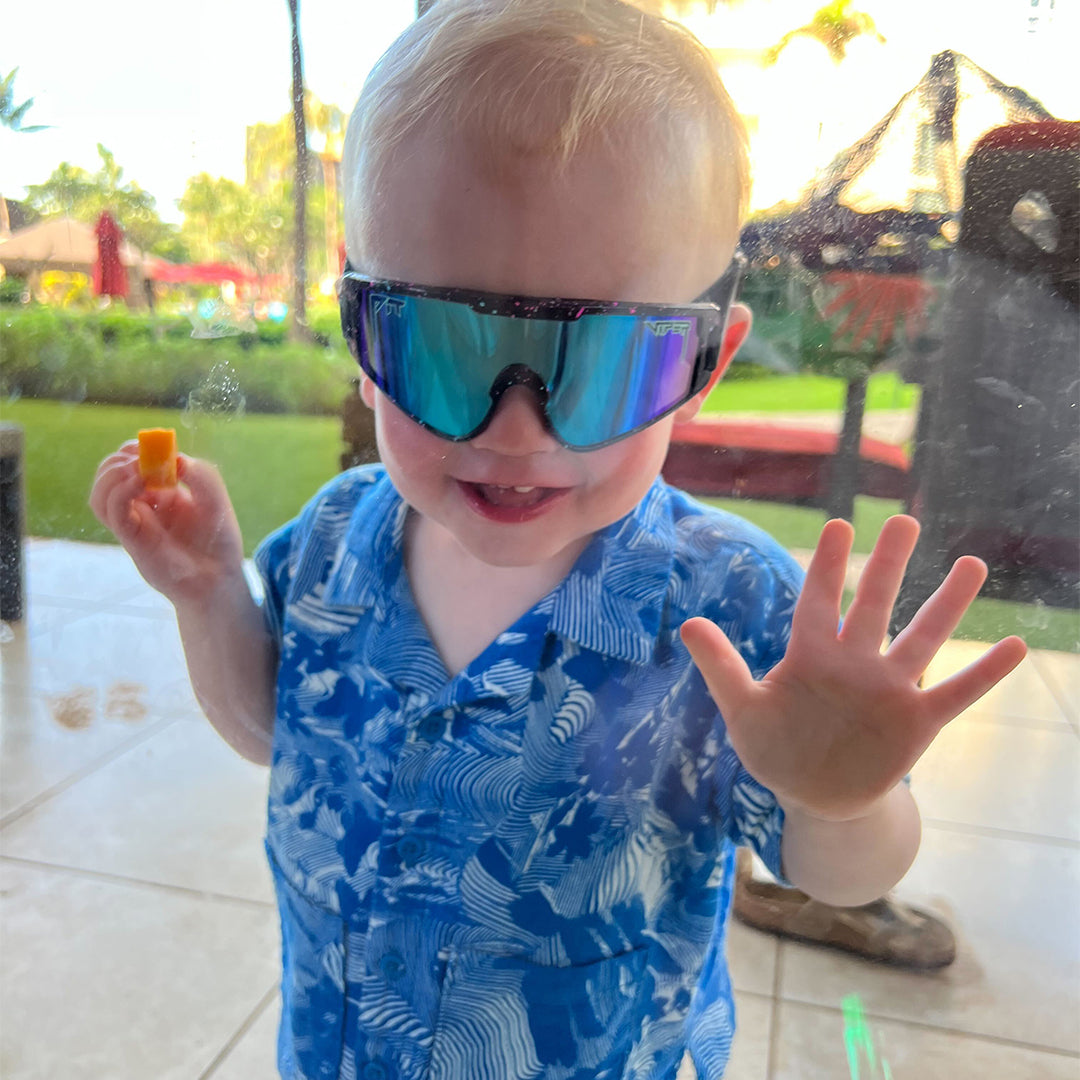 / Blue | Baby wearing The Midnight Baby Vipes from Pit Viper Sunglasses