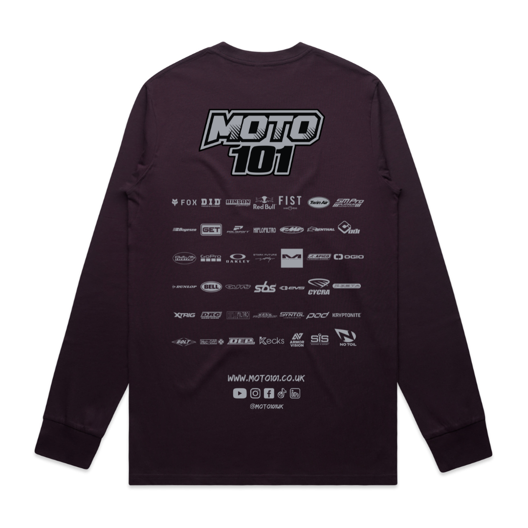 Long Sleeve Moto101 Brand tee