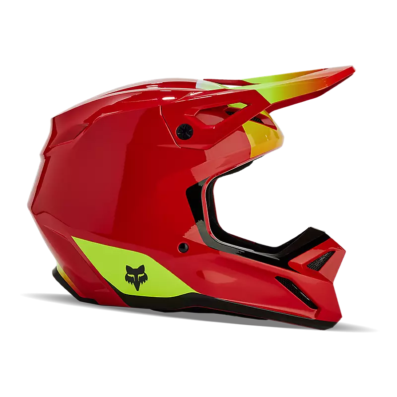 Youth V1 Ballast Helmet in Flo Red on white background