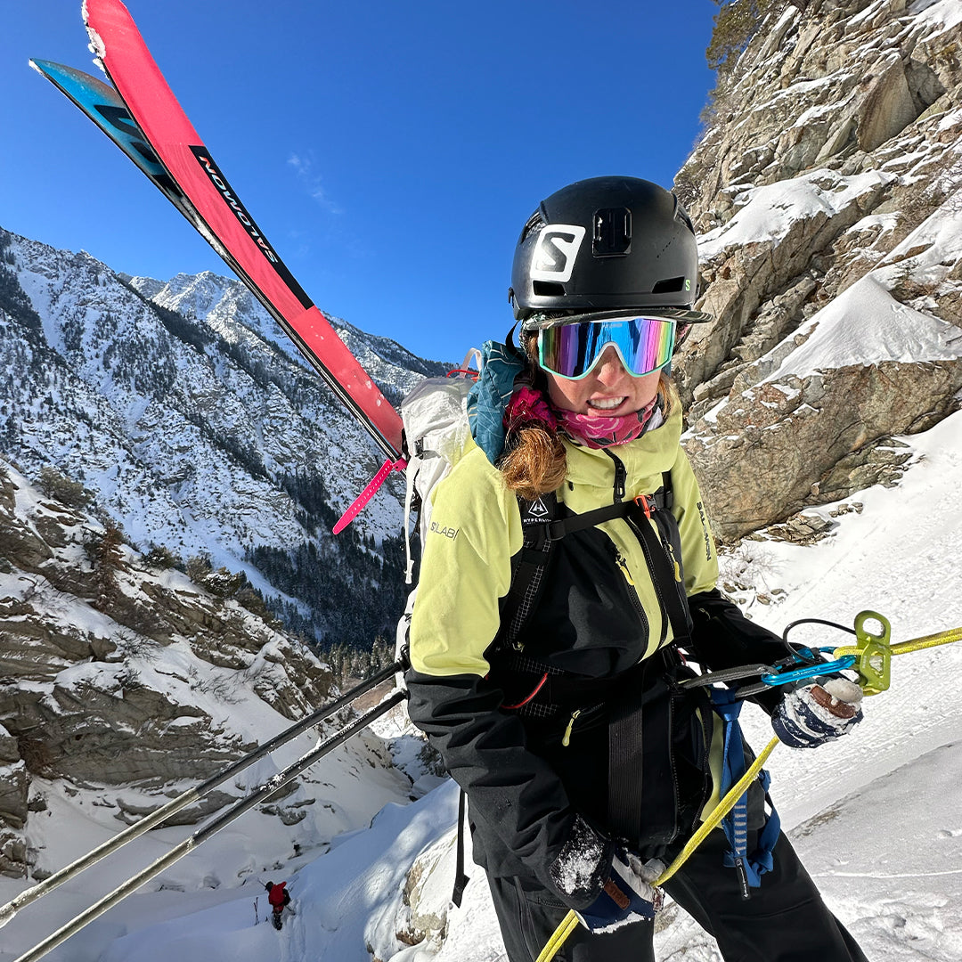 / Blue-Purple | Woman rock climbing wearing the The Bonaire Breeze Try-Hard from Pit Viper Sunglasses