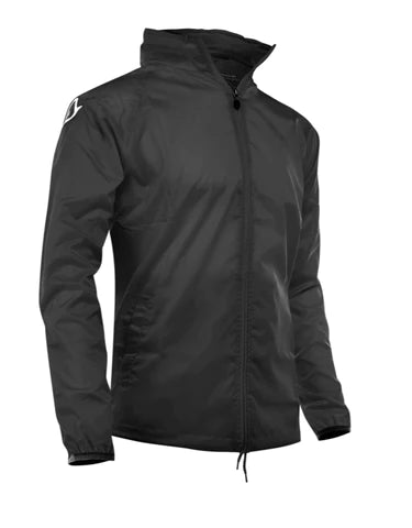 Acerbis Elettra Motocross Rain Jacket in black, showing front view on white background