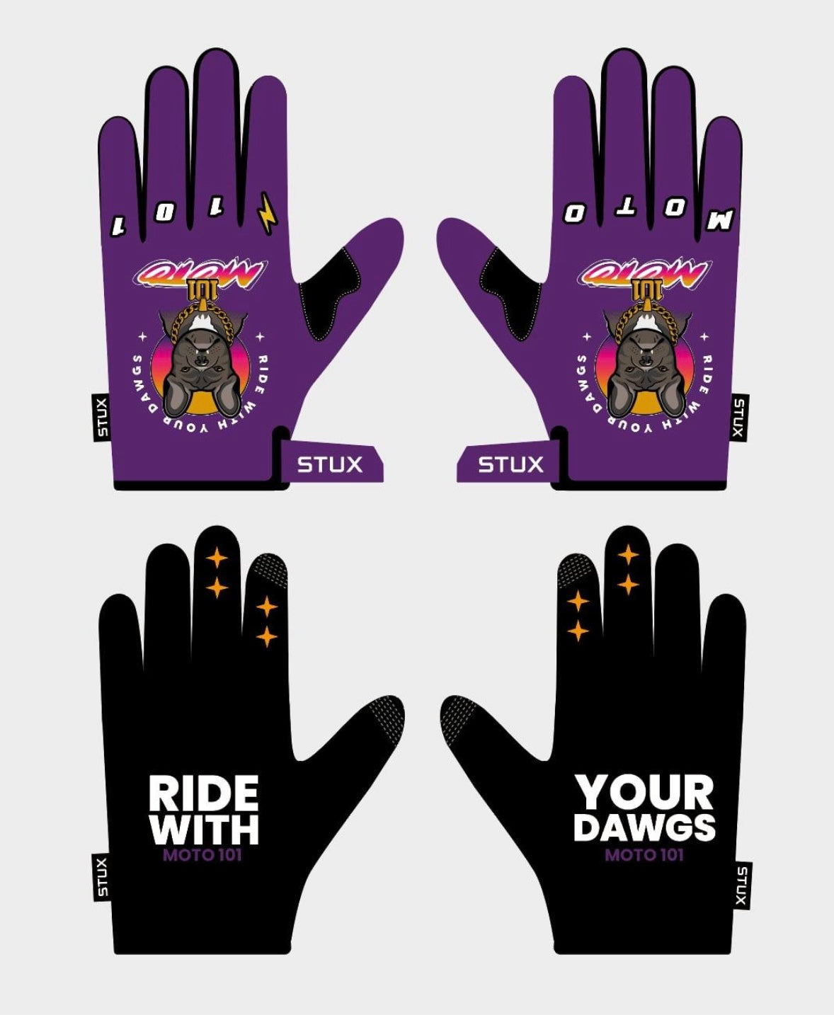 Moto101 Glove  - Bruce Dawg