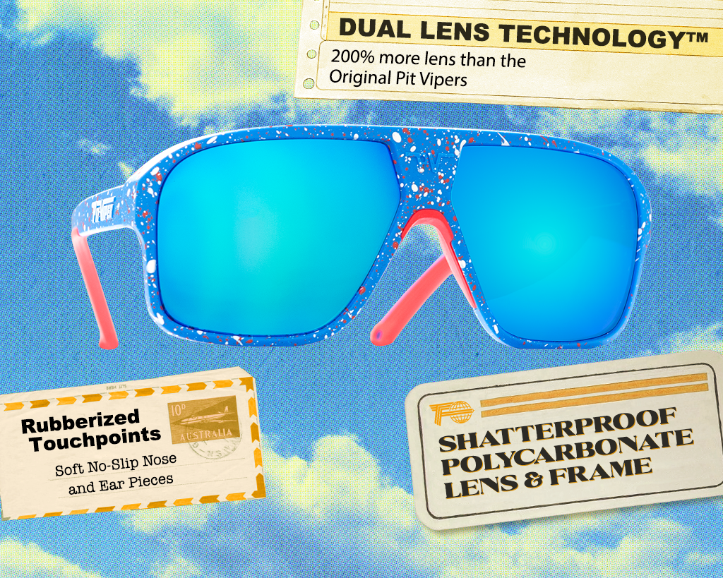 / Blue | The Blue Ribbon Flight Optics with a blue lens from Pit Viper Sunglasses