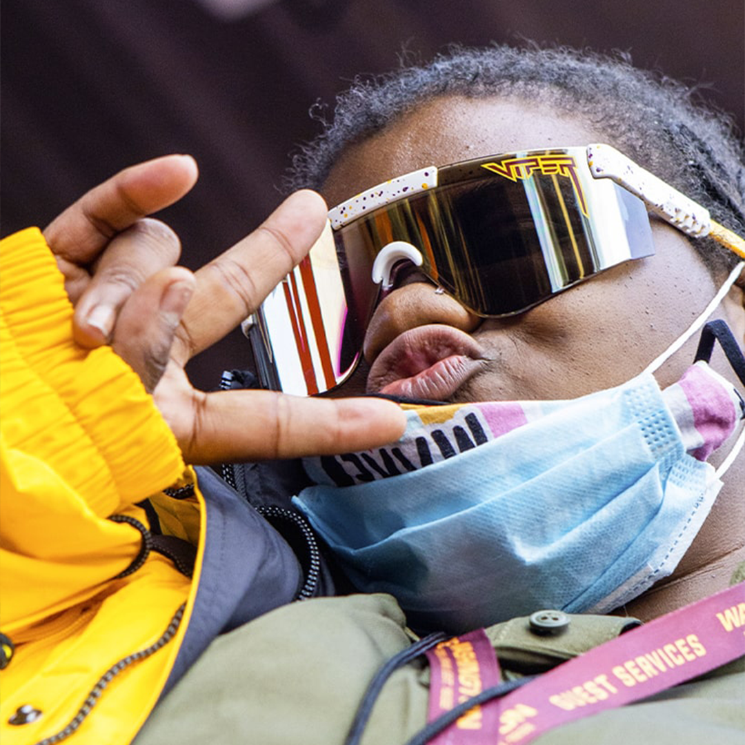 / Z87+ Gold | Woman posing wearing Pit Viper Sunglasses