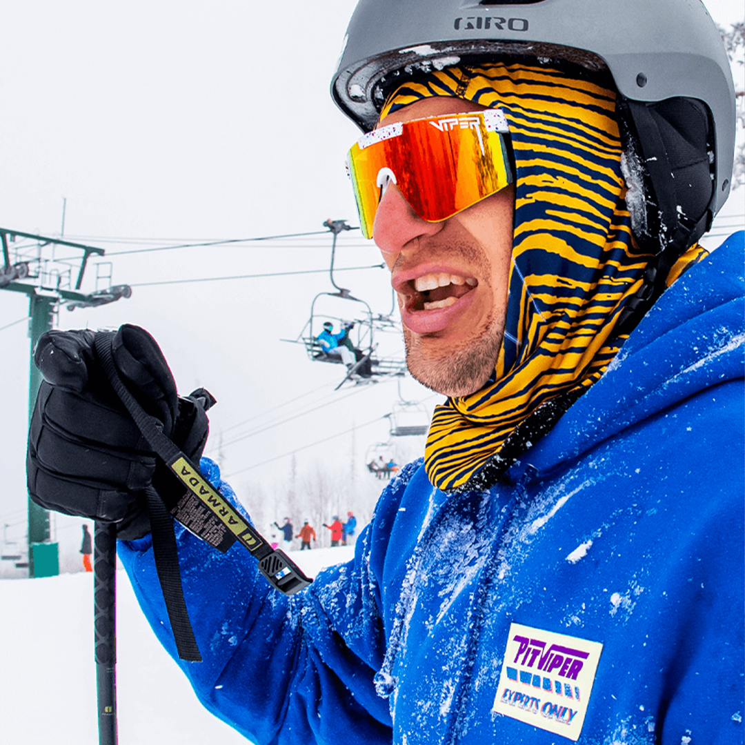 / Z87+ Rainbow | Man skiing wearing Pit Viper Sunglasses