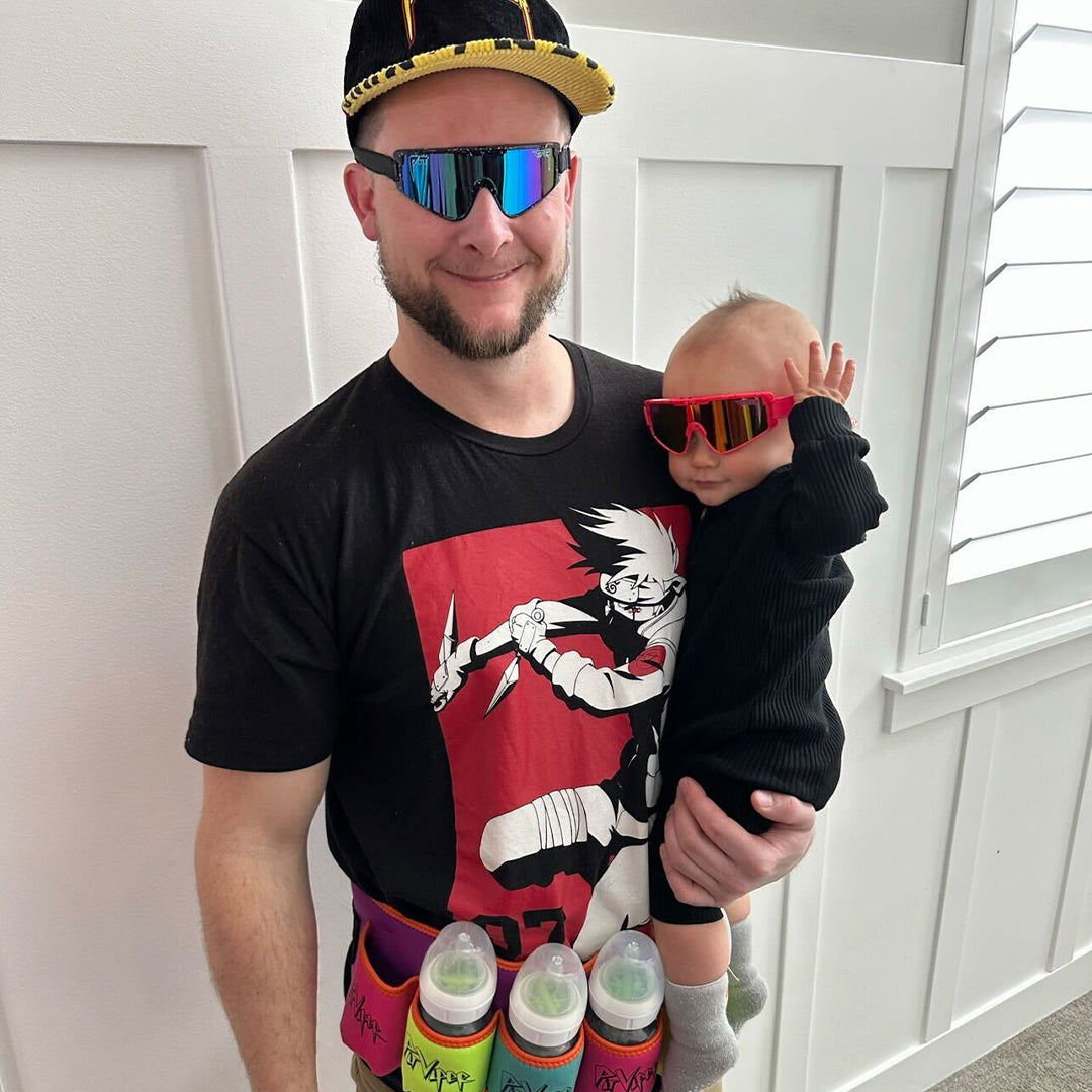 / Blue | Dad and baby wearing The Midnight Baby Vipes from Pit Viper Sunglasses