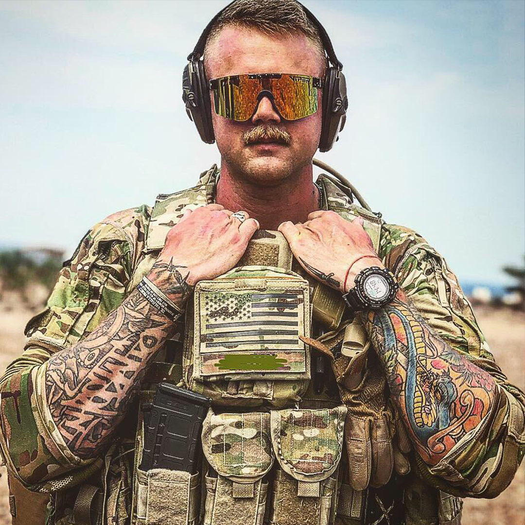 Narrow / Polarized Orange | Military man wearing The Monsterbull Original from Pit Viper Sunglasses