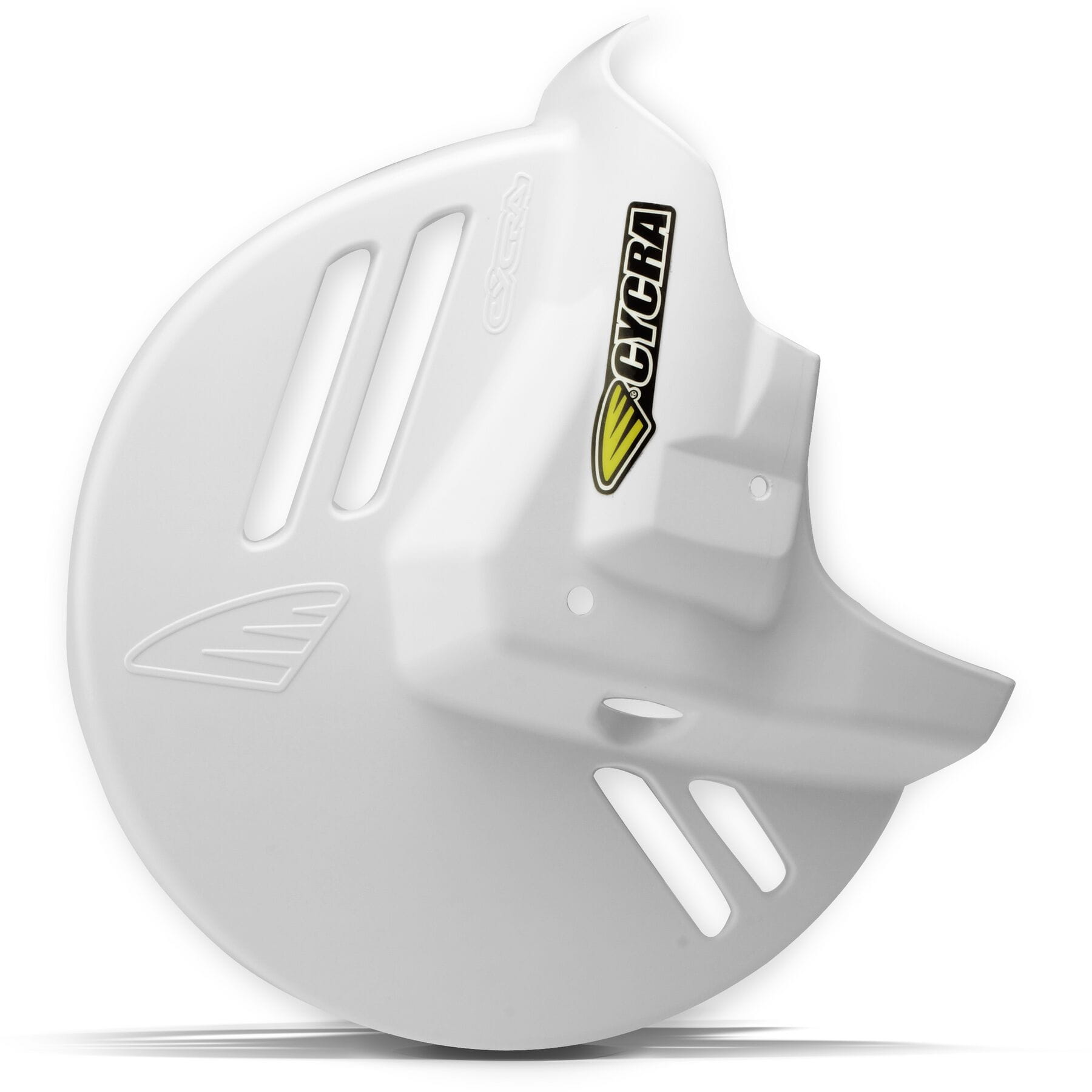 Yamaha Factory Disc Cover in White, featuring a sleek design and durable material for optimal protection.