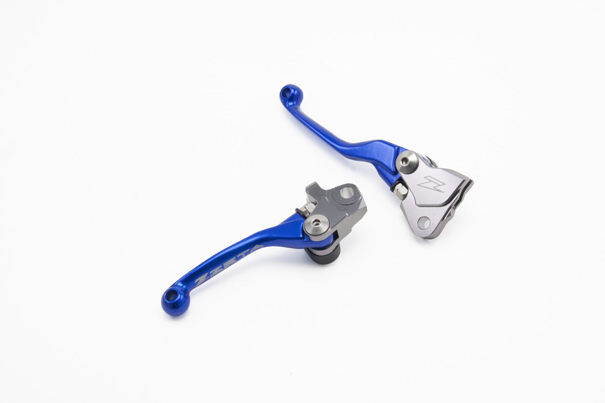 Pivot brake and clutch lever set in blue for YZ65 (2018-2022) and YZ85 (2015-2022) motorcycles.