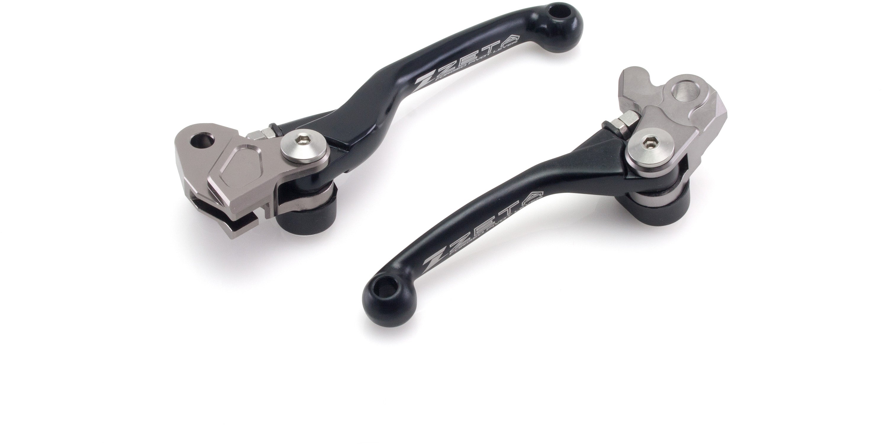 Pivot brake and clutch lever set for RMZ250/450 (2007-2022), KX65/85 (2001-2022) in black finish.