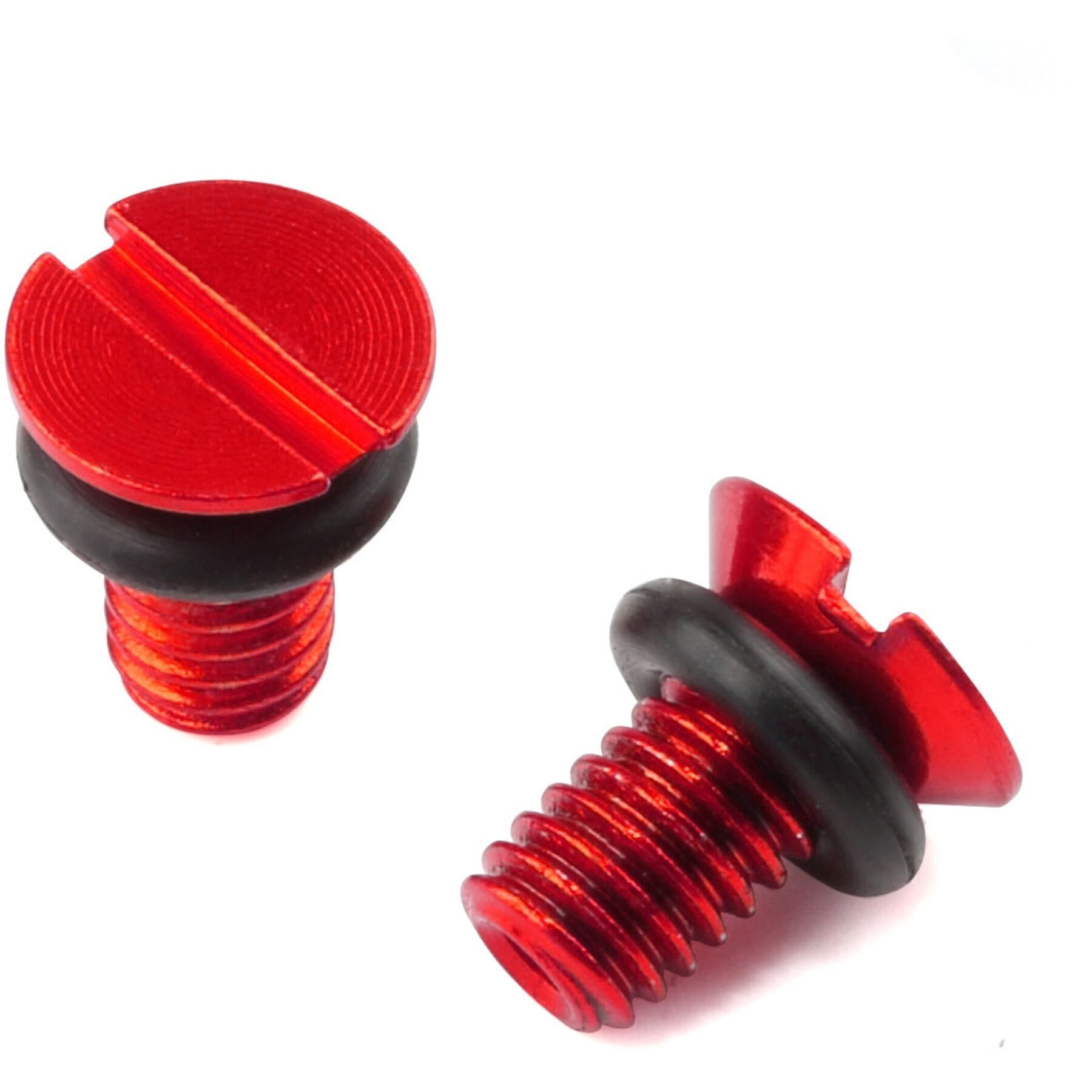 Fork Air Valve Cap Screw WP Red 2pcs - High-quality red valve cap screws designed for fork air valves, enhancing performance and style for your bike.