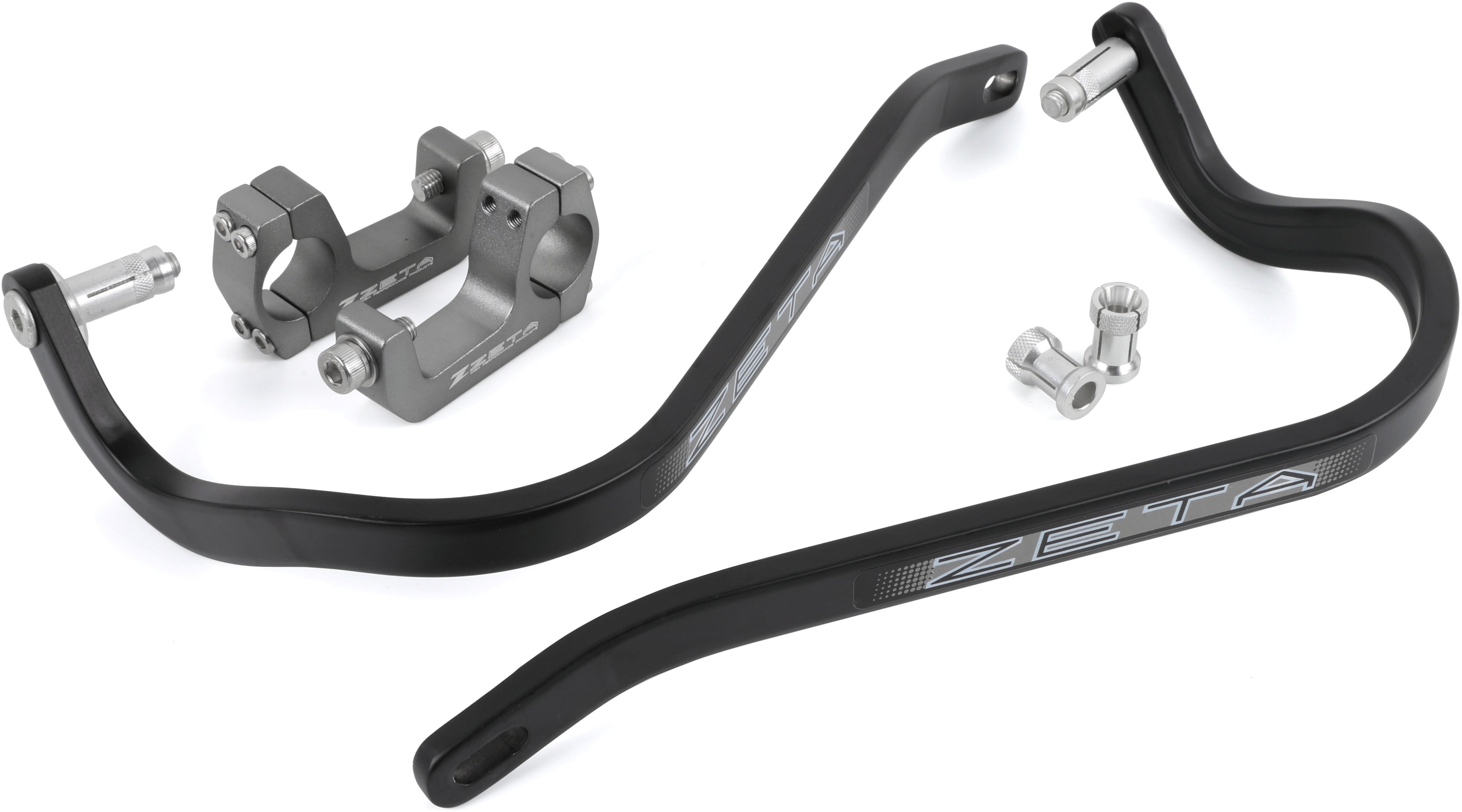 Armor Hand Guard Bend for 26.8mm bar with mount kit U-Clamp in black color for KTM and Husqvarna motorcycles.