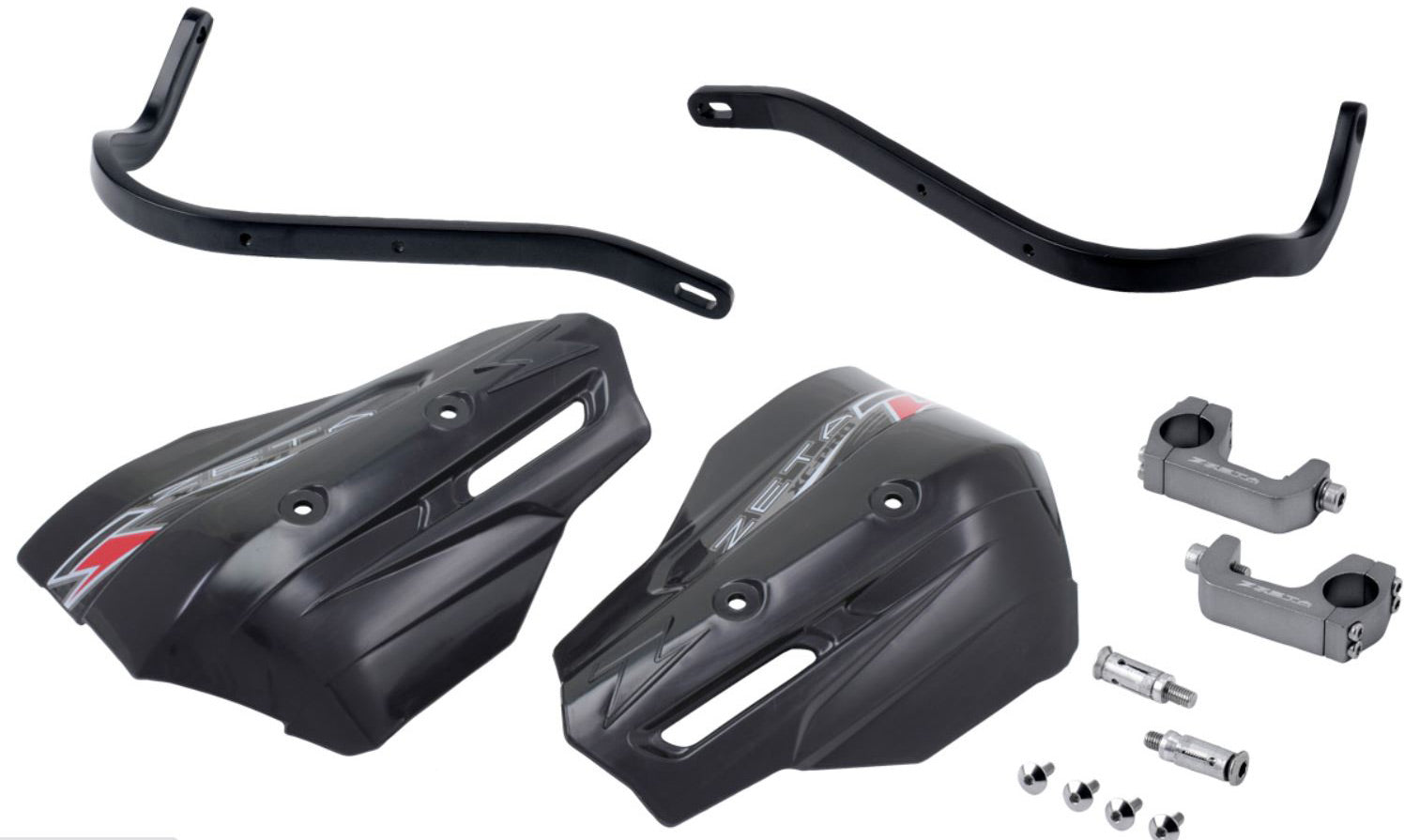 Armor Hand Guard for Adventure Bikes with 22.2mm Bars in U Clamp Design - Black Color