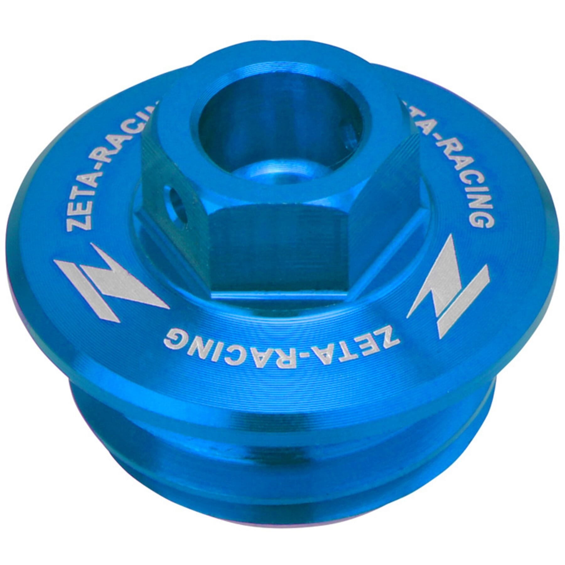 Oil Filler Plug for KTM/HQV in H-Blue color, showcasing its durable design and compatibility with motorcycles.