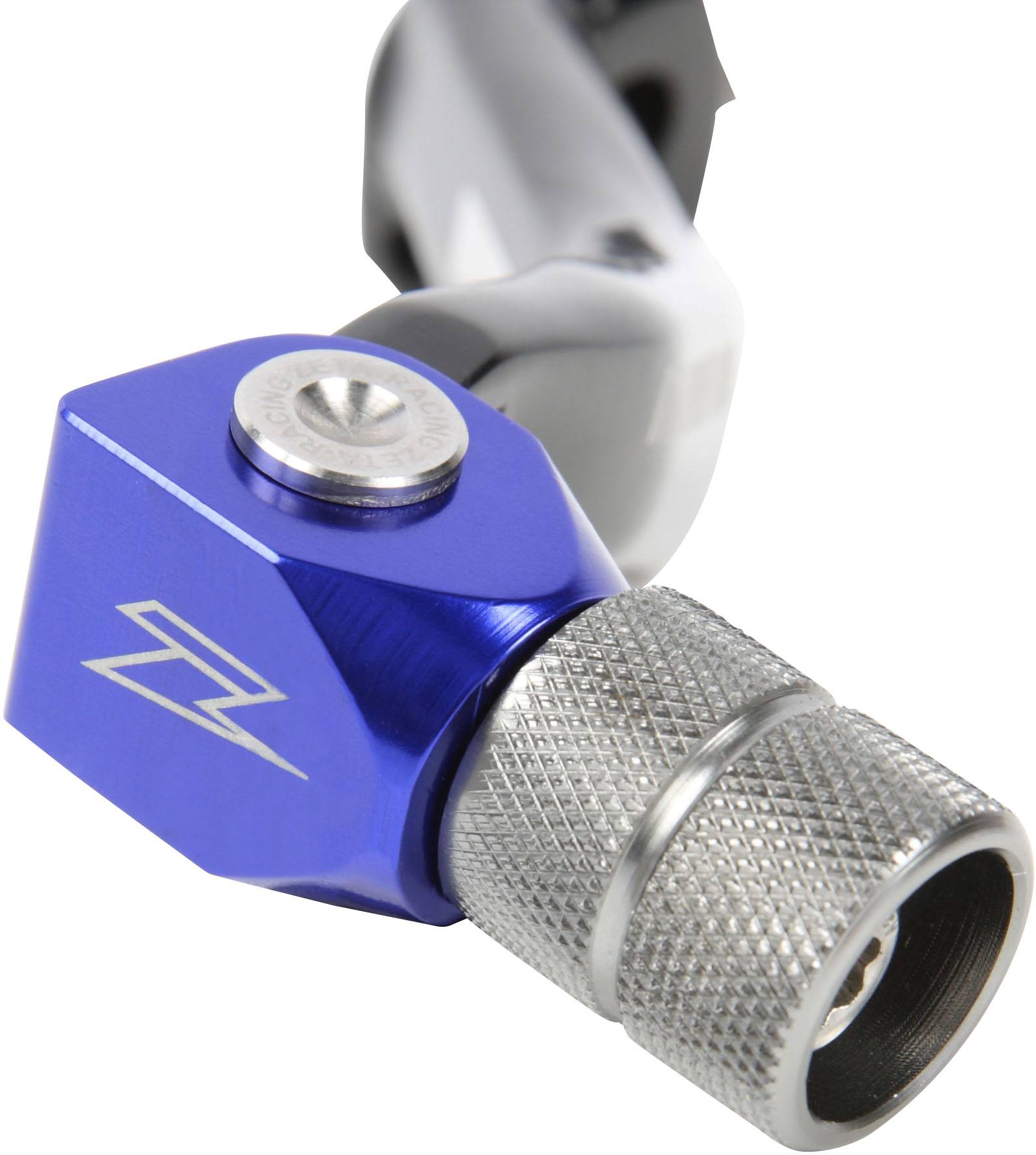 Revolver adjustable shift lever for YZF250/450 models from 2014 to 2022 in blue color.