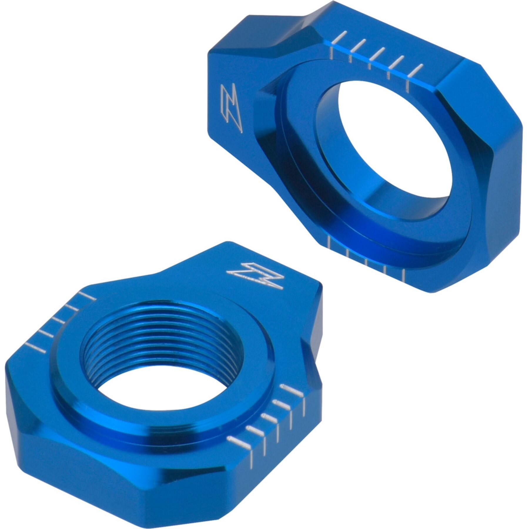 Axle blocks in blue for Husqvarna FC 16-22 and TC 17-22 motorcycles