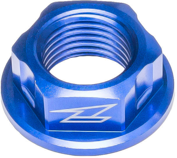 Front axle nut M16 P1.5-22 H11 in blue color for Yamaha and Honda motorcycles.