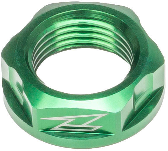 Front axle nut M18 P1.5-24 H9 for Kawasaki 2004 motorcycle, colored green.