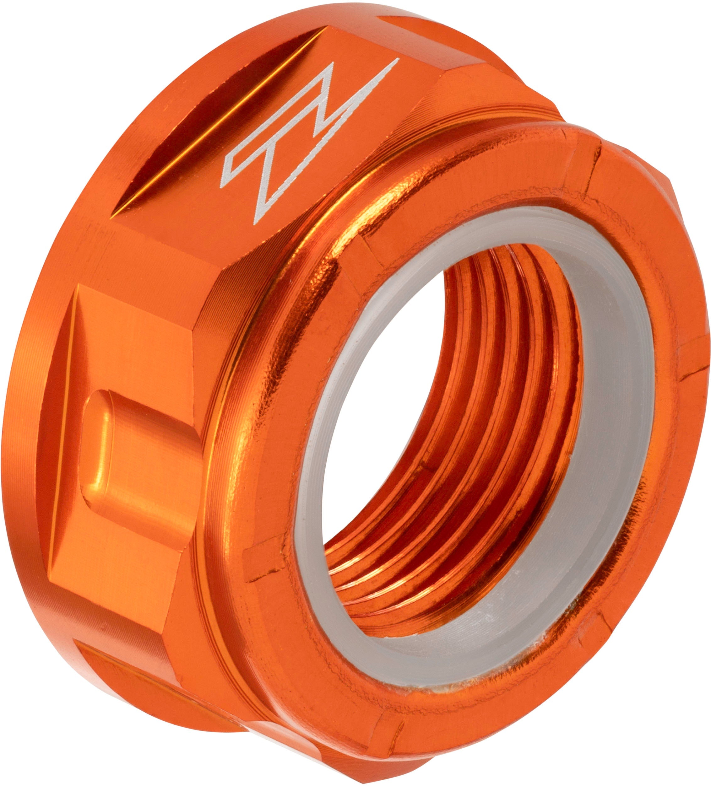 Rear axle nut M20 P1.5-30 H13L for KTM EXC EXCF in vibrant orange color