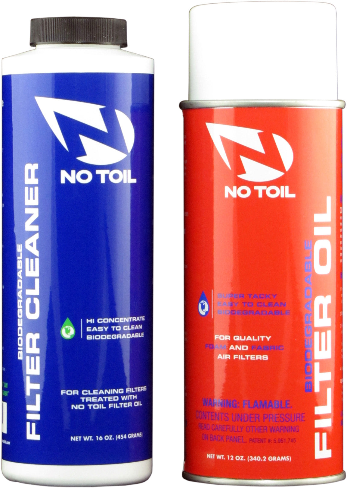 NO-TOIL AEROSOL TWIN PACK featuring two aerosol cans designed for easy application of biodegradable cleaning solutions.