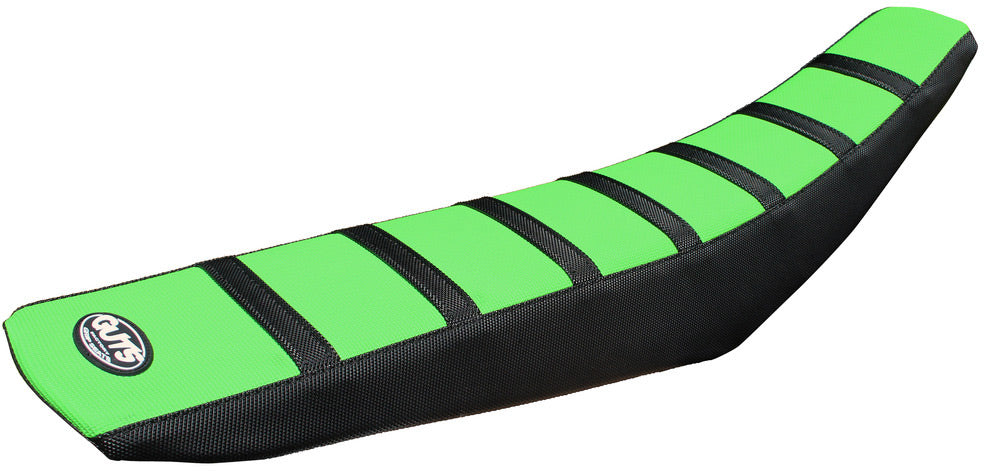 Ribbed Velcro cover in black with green top for Kawasaki KX450F models 2016 to 2018