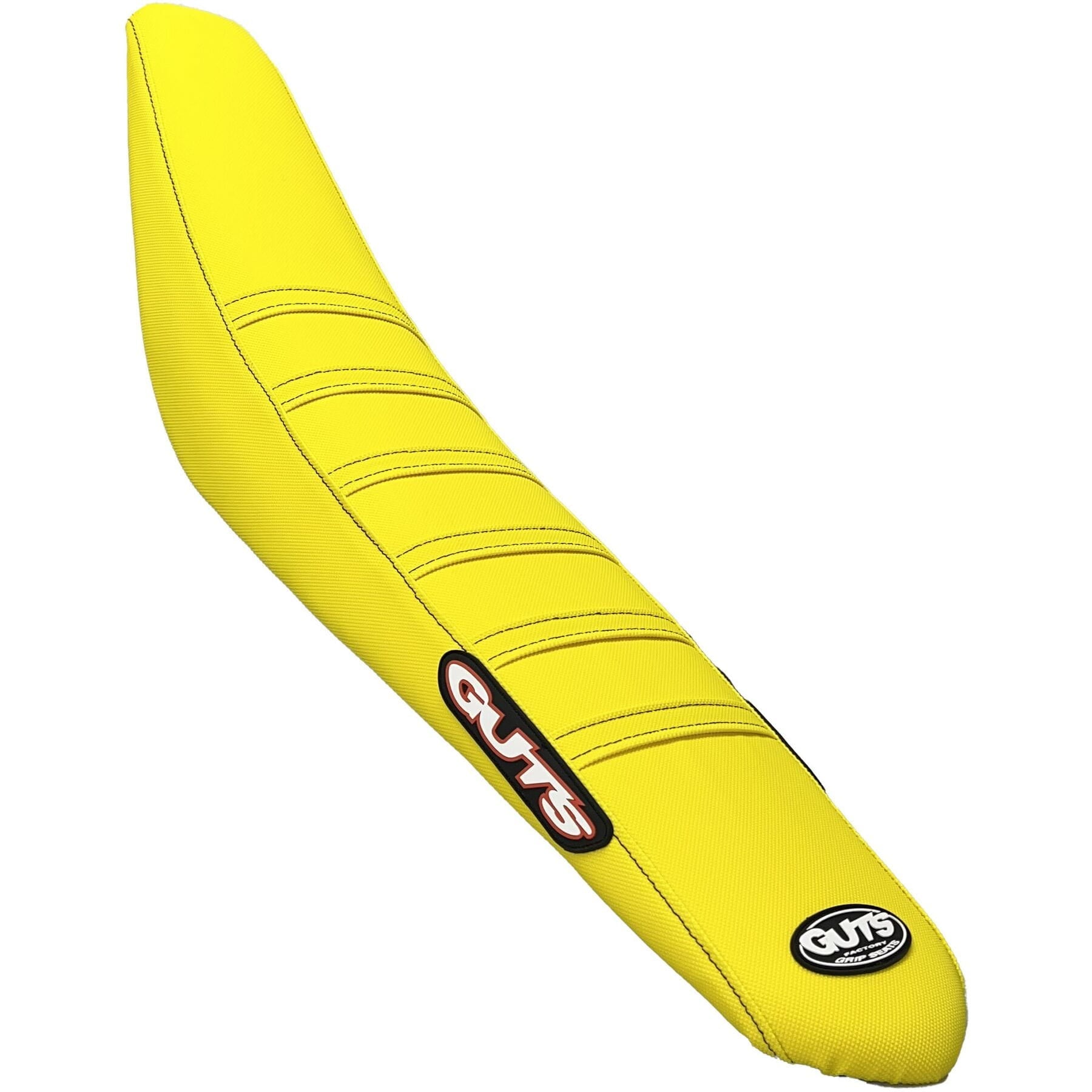 Ribbed Velcro Cover in Yellow for Suzuki RMZ250 2019-2024 and RMZ450 2018-2024 with yellow ribs.