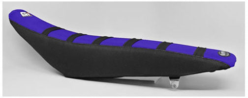 Ribbed Velcro cover in black with blue top for Yamaha YZ125 and YZ250 models from 2002 to 2021