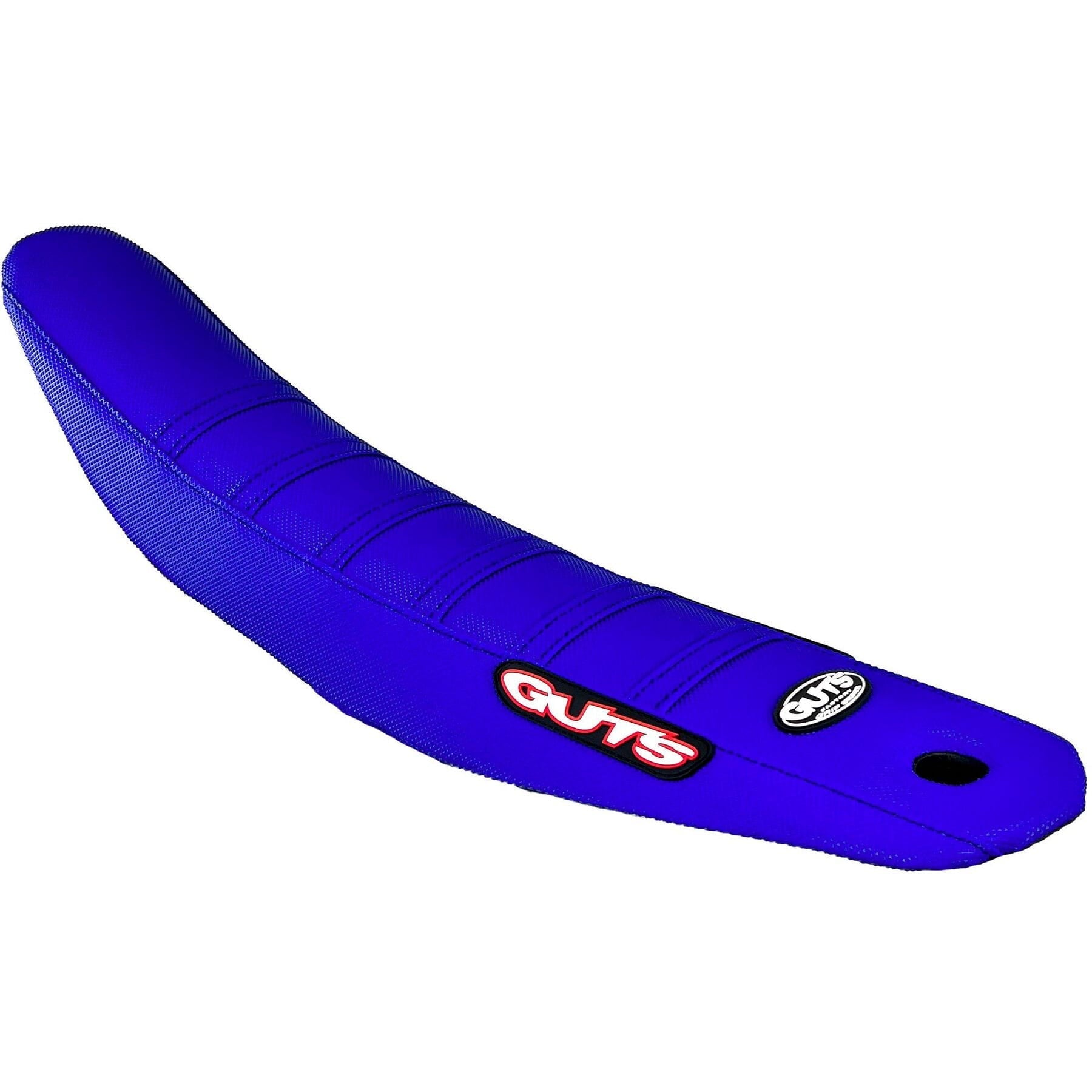 Seat Cover Ribbed All Blue for YZ250F 23-24 and 450F 23-24 motorcycles, showcasing a durable design and vibrant color.