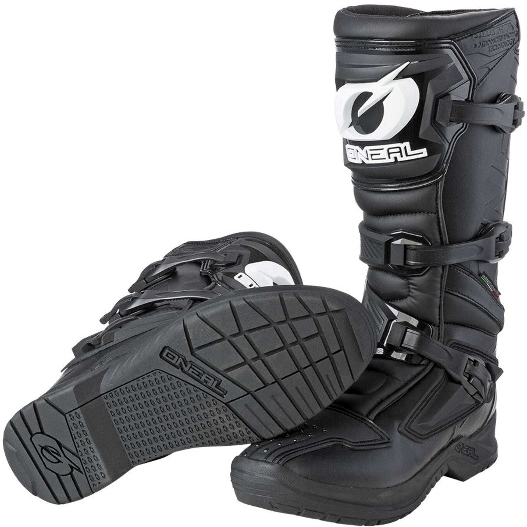 Black RSX Boot showcased on a white background, highlighting its sleek design and modern style.