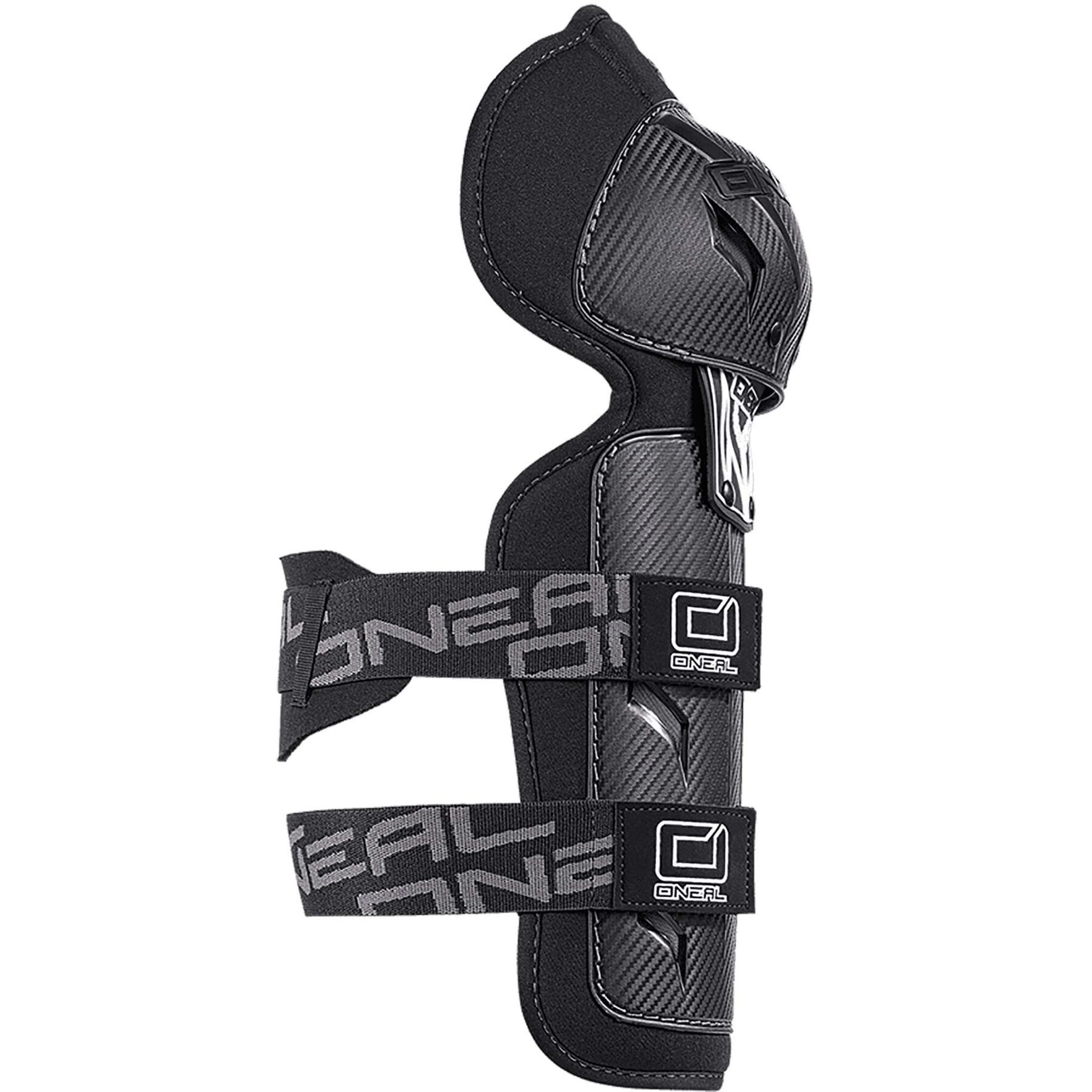 PRO III Carbon Look Knee Guard in black, showcasing a sleek and durable design for enhanced protection during sports and outdoor activities.