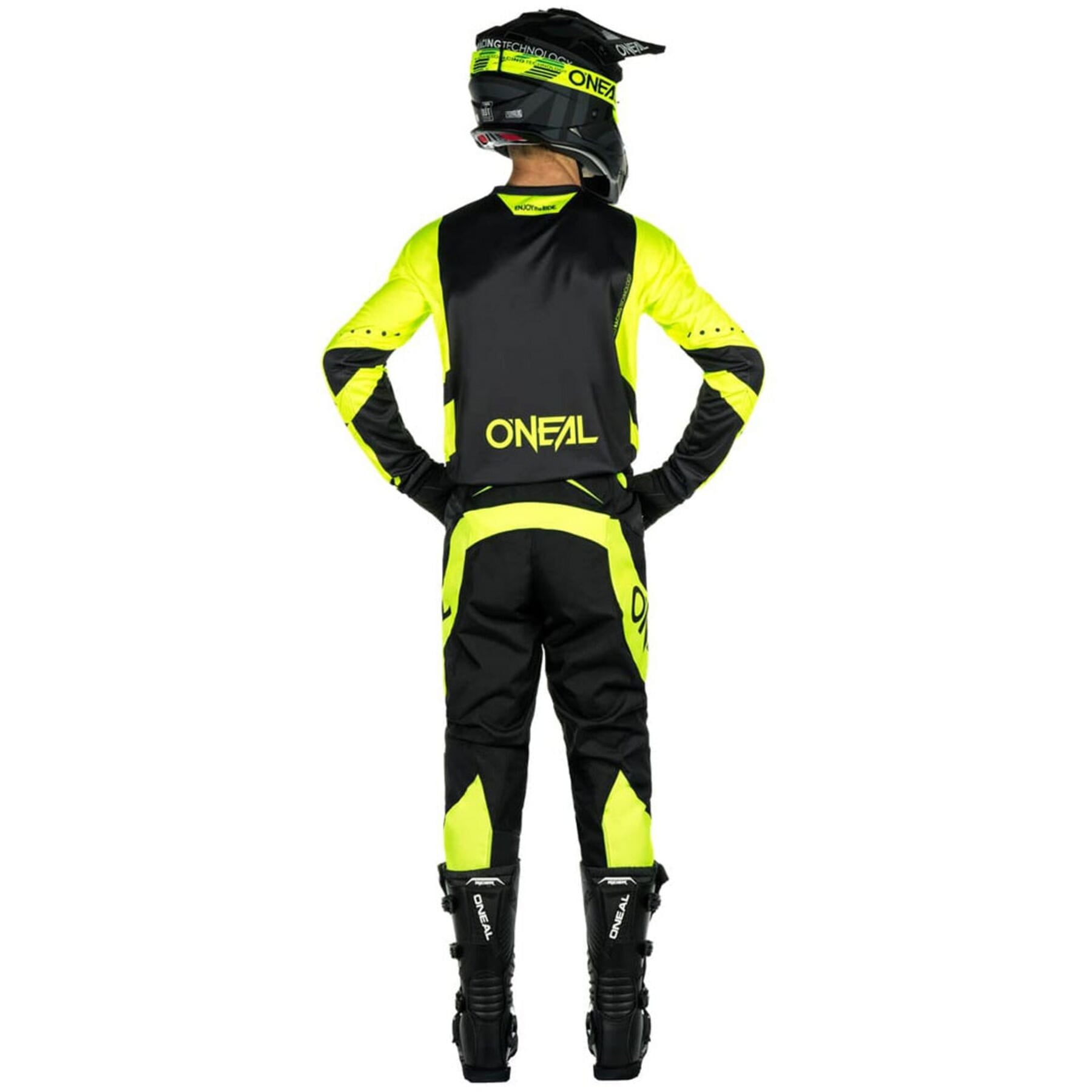 ELEMENT Pants RACEWEAR V24 in Black and Yellow, showcasing a sleek design ideal for racing enthusiasts.