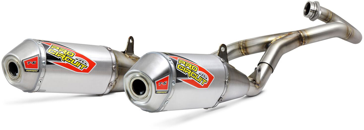 T-6 Stainless System for Honda CRF450R 2019-2020 featuring twin exhaust design