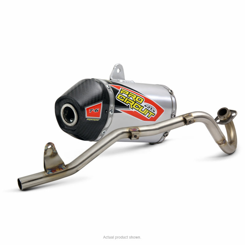 T-6 System exhaust for Honda CRF110 model years 2019 to 2023, showcasing sleek design and performance enhancements.