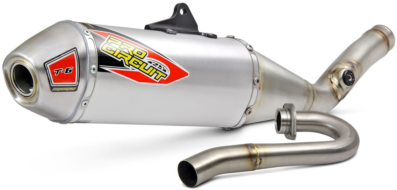 T-6 Stainless System for Suzuki RMZ450 2018-2023, showcasing the sleek design and durable construction for optimal performance.