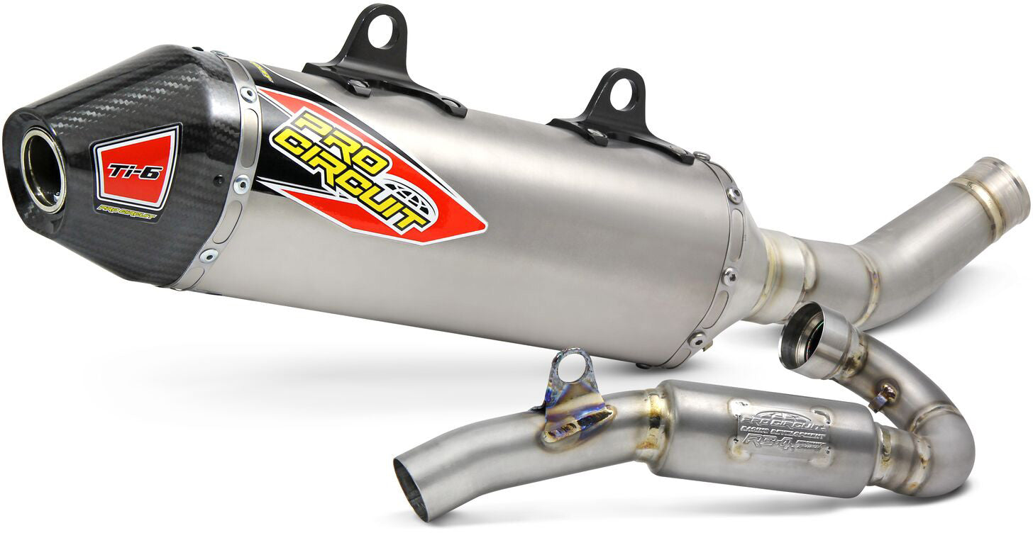 TI-6 System with carbon end cap for SXF450 19-22, FC450 19-22, GG MCF450 21-23 motorcycle exhaust system.