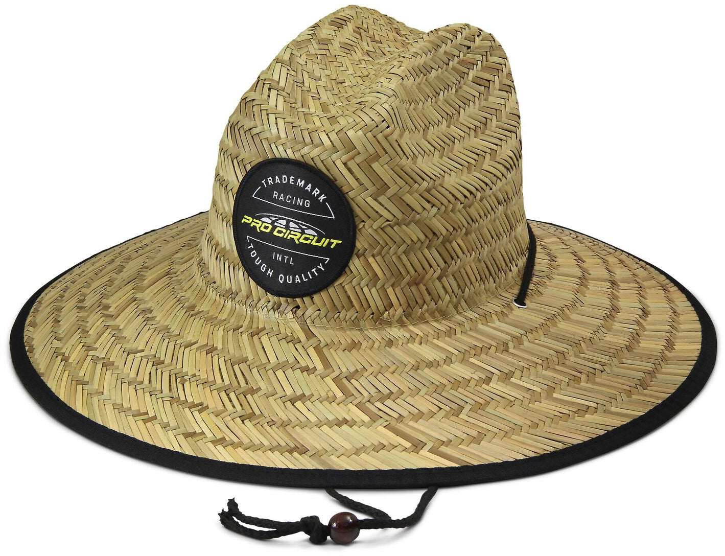 A stylish straw hat with a wide brim, perfect for sunny days and outdoor activities.