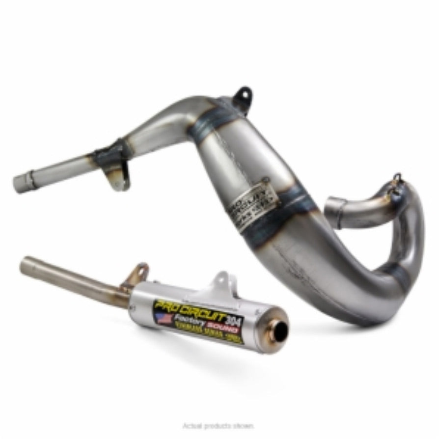 Works Finish pipe and 304 Silencer RJ Replica kit for Honda CR250 1986, showcasing high-performance motorcycle components designed for durability and enhanced power output.