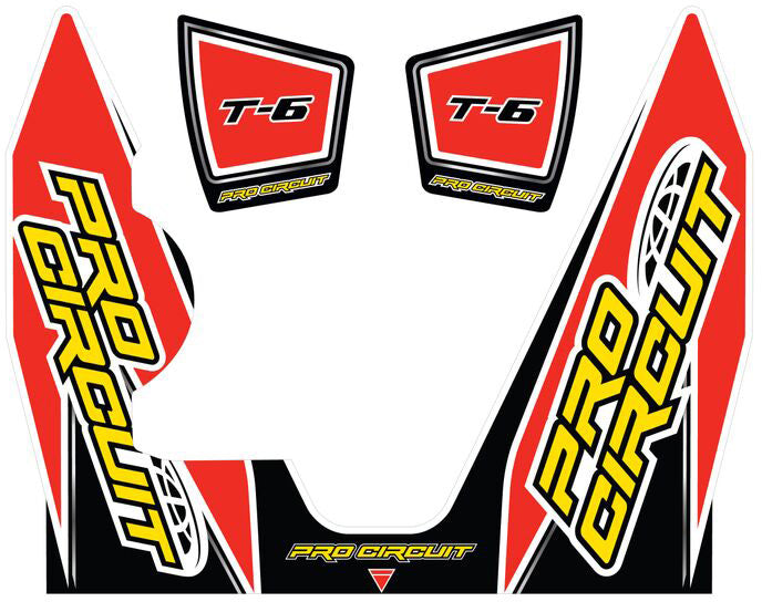 Replacement T-6 wrap and end cap decal for YZ450F motorcycle, showcasing a sleek design and durable materials.