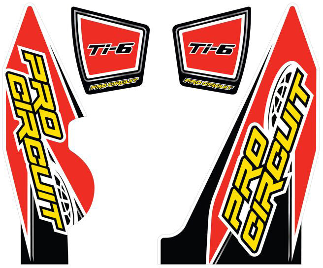 Replacement Ti-6 wrap and end cap decal for YZ250F motorcycle, showcasing design and details.