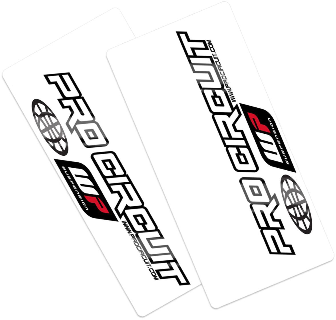 WP Fork decals featuring vibrant designs for enhancing motorcycle aesthetics.