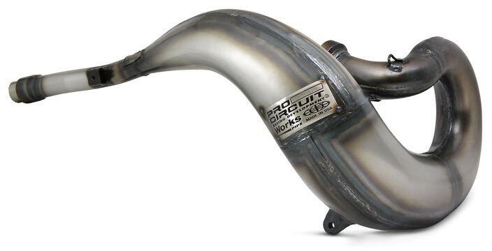 Works Finish pipe for Yamaha YZ250 and WR250 1989 model, showcasing its sleek design and high-performance features.