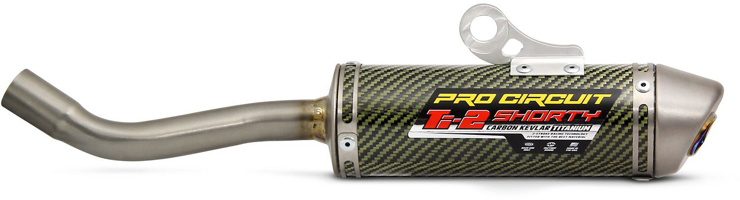 Ti-2 carbon silencer for Honda CR125R model years 2002 to 2007, showcasing high-performance design and lightweight construction.