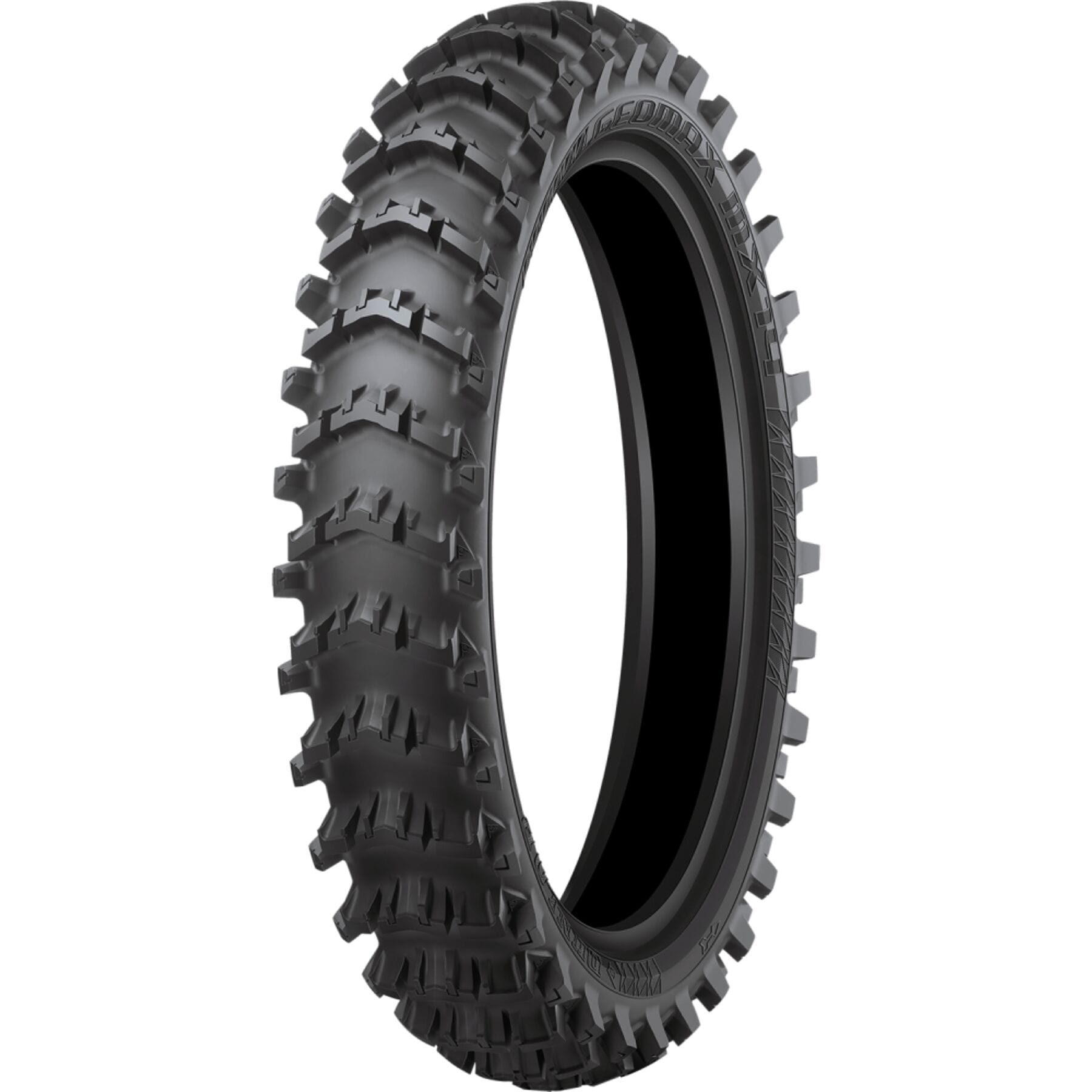 110/90-19 62M TT GEOMAX MX14 motorcycle tire with rugged tread pattern designed for off-road performance.