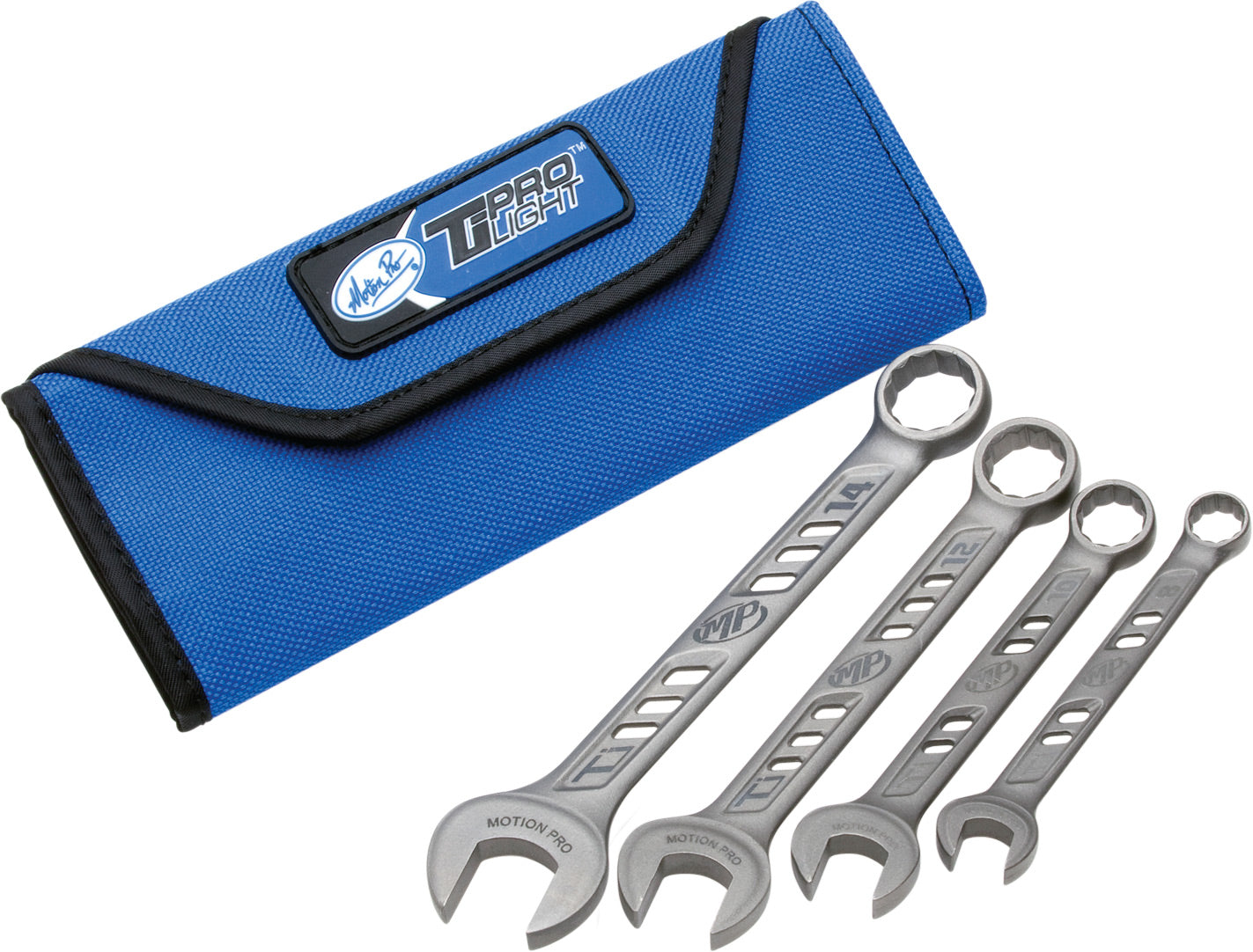 Titanium Wrenches 4 Piece Set displayed on a white background, showcasing their sleek design and durable finish.