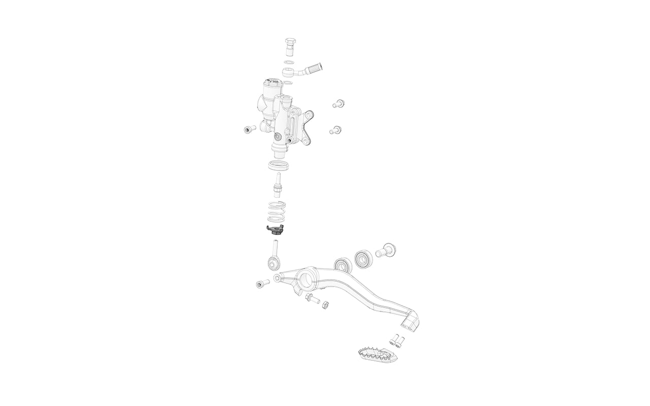 Rear brake spring bottom housing component for vehicles