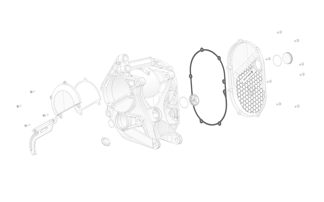 Right Motor Cover Gasket for motorcycles, close-up on white background