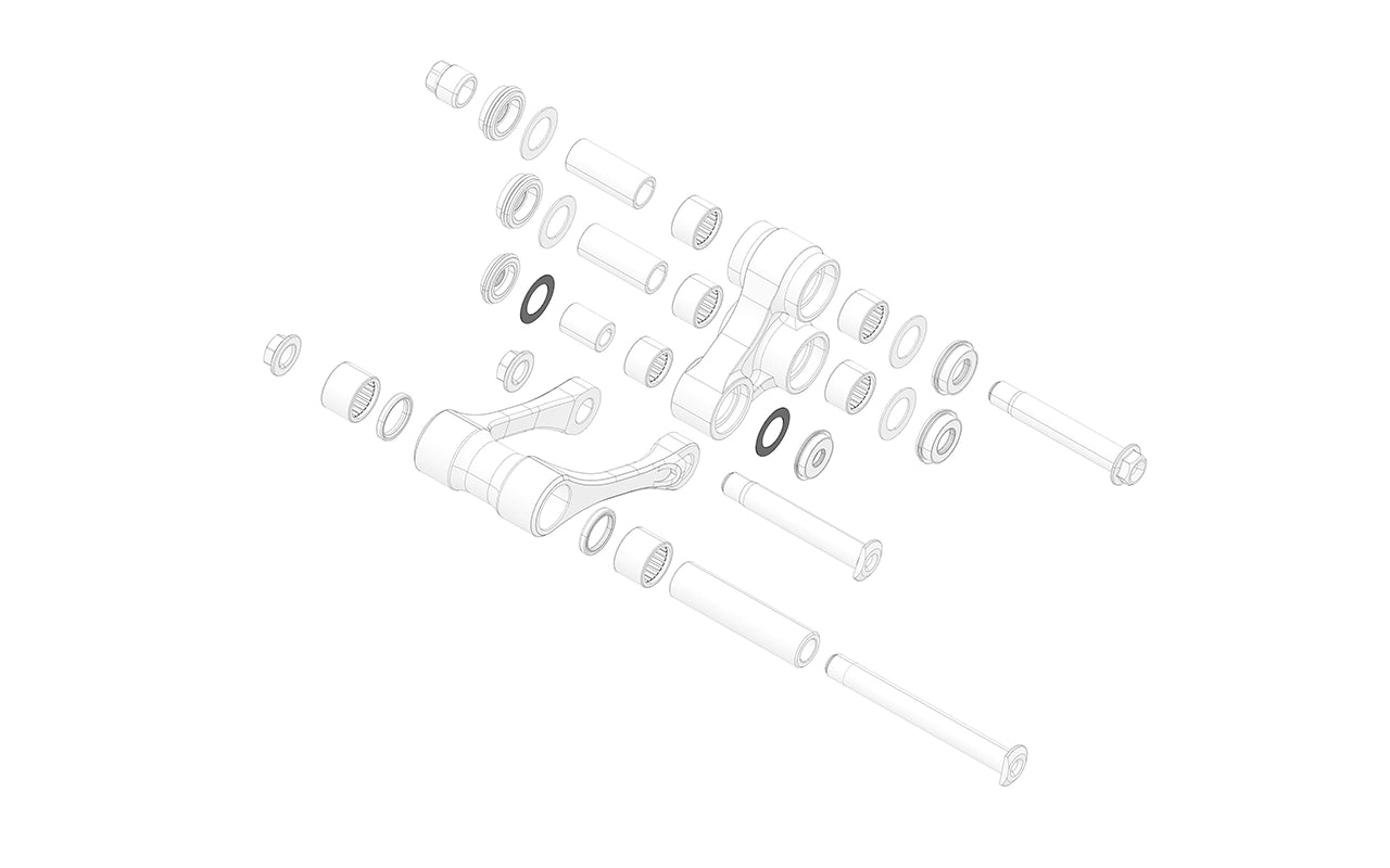 Close-up view of a Rocker/Shock Bearing Friction Washer, showcasing its metal construction and precision-engineered design for durability.